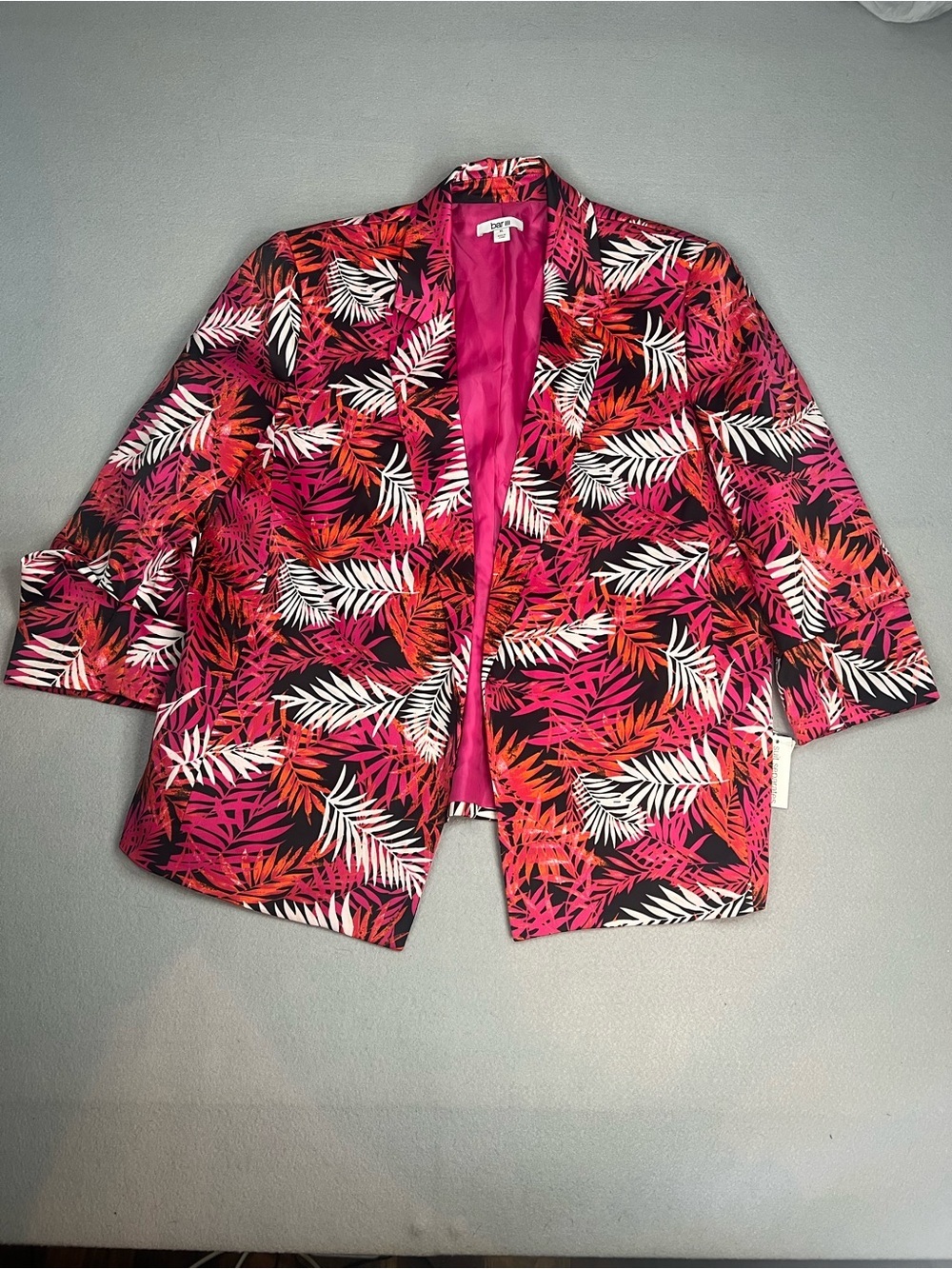 Bar III palm tree leaf printed blazer size XL